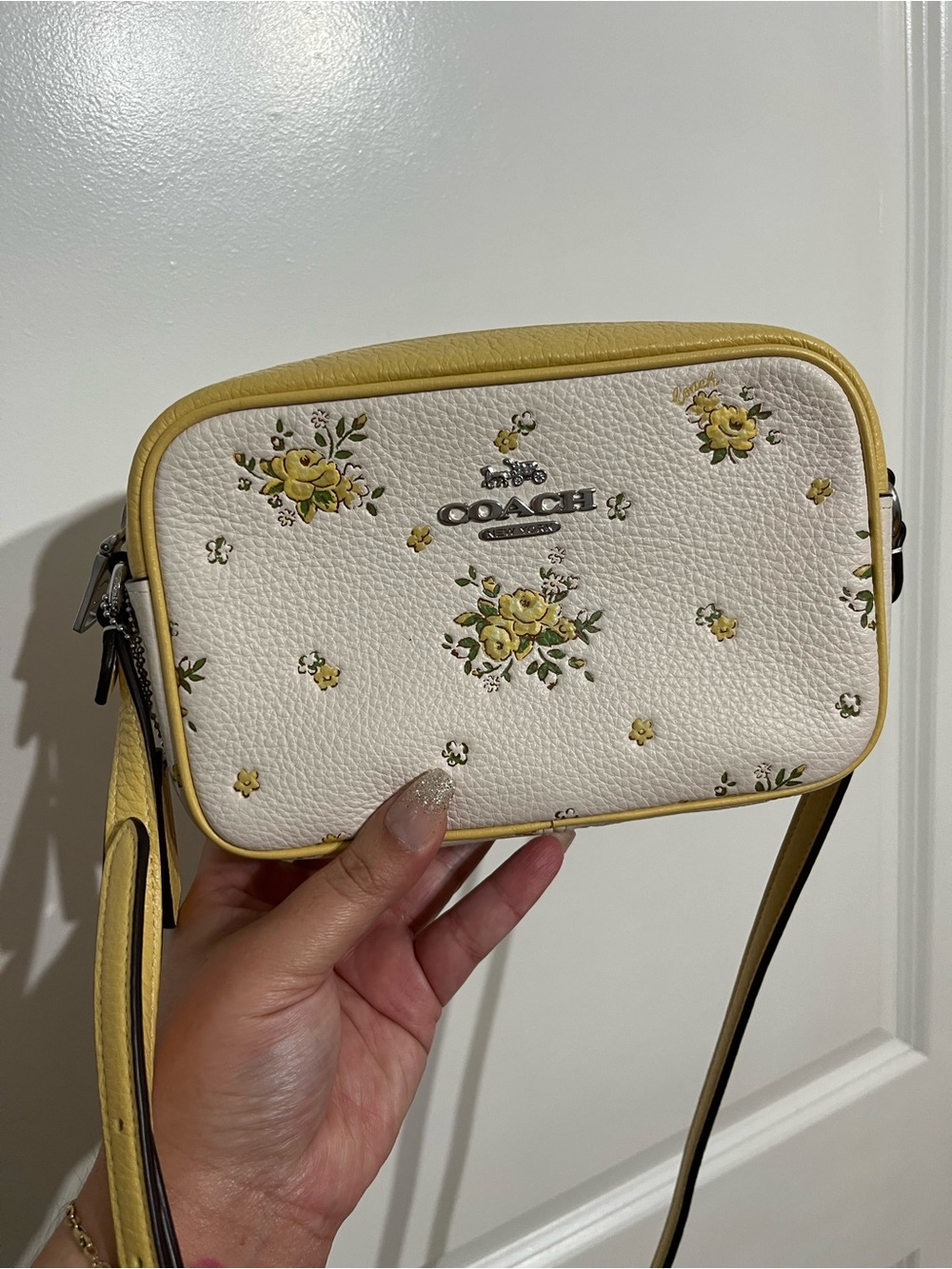 Coach Mini Jamie Floral Cream Crossbody Bag